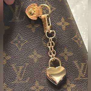 NEW Gold Heart Lock Chain Bag Charm/ Keychain